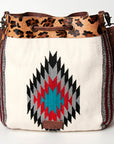 American Darling ADBG574D1 Large Crossbody Saddle Blanket Hair On Genuine Leather Women Bag Western Handbag Purse