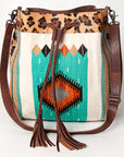 American Darling ADBG574D1 Large Crossbody Saddle Blanket Hair On Genuine Leather Women Bag Western Handbag Purse