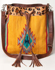American Darling ADBG574D1 Large Crossbody Saddle Blanket Hair On Genuine Leather Women Bag Western Handbag Purse