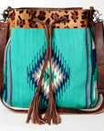 American Darling ADBG574D1 Large Crossbody Saddle Blanket Hair On Genuine Leather Women Bag Western Handbag Purse