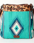 American Darling ADBG574D1 Large Crossbody Saddle Blanket Hair On Genuine Leather Women Bag Western Handbag Purse