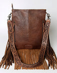 American Darling ADBGS192R Messenger Hand Tooled Hair On Genuine Leather women bag western handbag purse