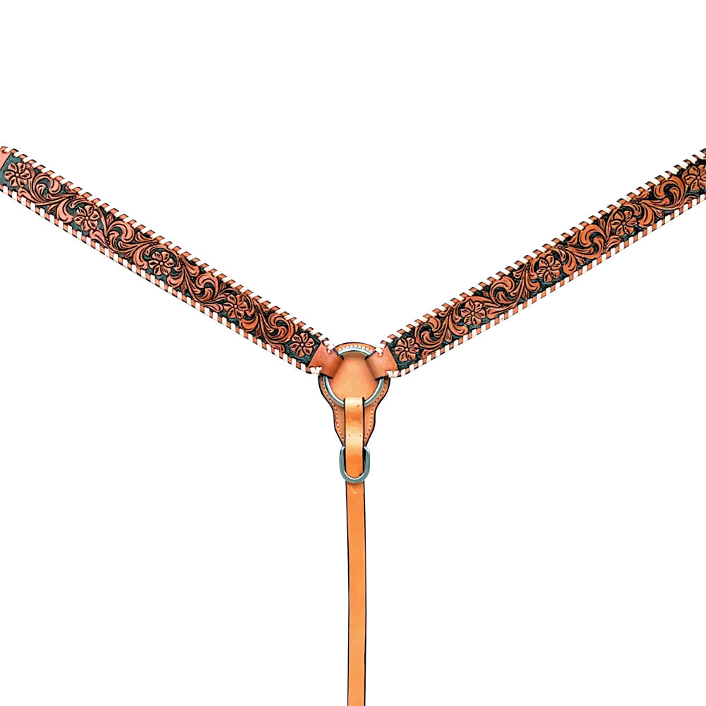 Bar H Equine American Leather Horse Saddle Tack One Ear Headstall | Breast Collar | Browband Headstall | Wither Strap | Tack Set BER256