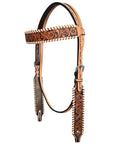 Bar H Equine American Leather Horse Saddle Tack One Ear Headstall | Breast Collar | Browband Headstall | Wither Strap | Tack Set BER256