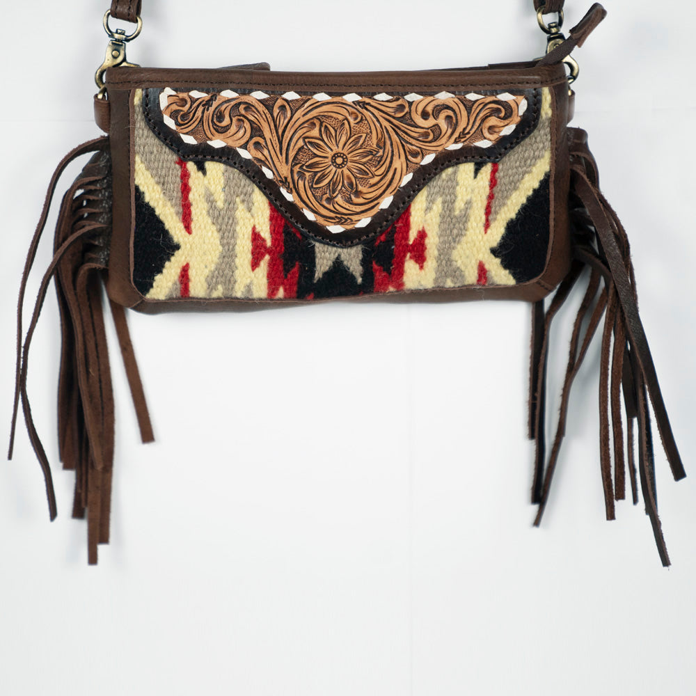 American Darling Small Crossbody Hand Tooled Saddle Blanket Genuine Leather women bag western handbag purse