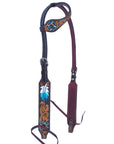Bar H Equine American Leather Horse Saddle Tack One Ear Headstall | Breast Collar | Browband Headstall | Wither Strap | Tack Set for Horses BER117