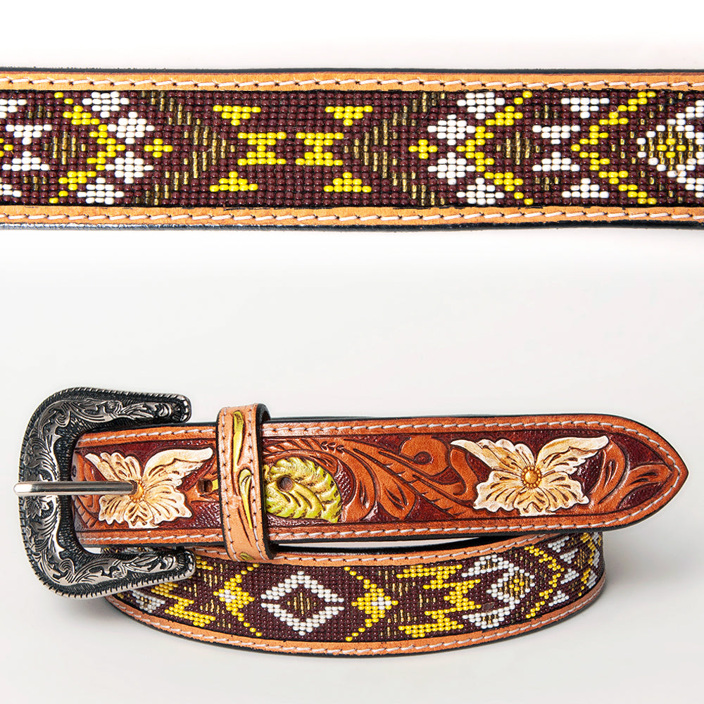 American Darling Beautifully Hand Tooled Genuine American Leather Belt Men and  Women