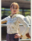 White Print Riding Shirt