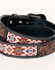 Bar H Equine Hand Carved Western Leather Belt Men Women Beaded