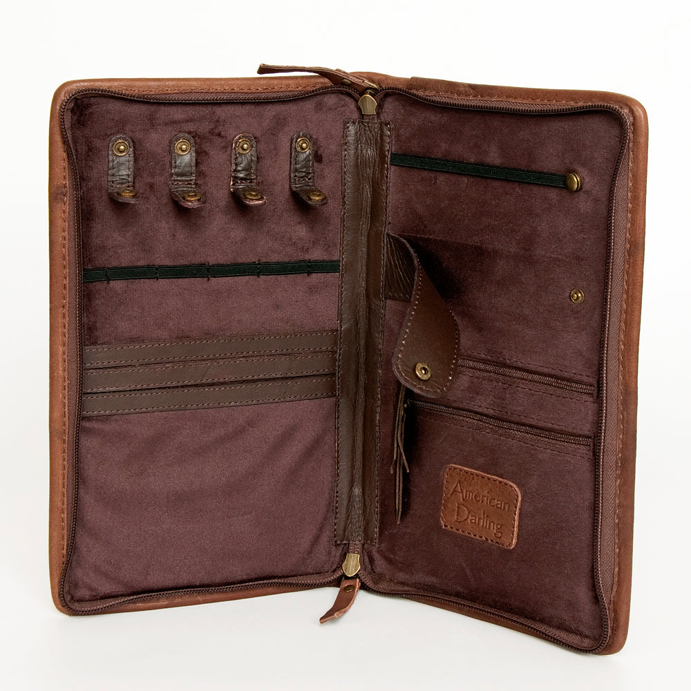 American Darling Jewelry Case Hand Tooled Hair On Genuine Leather women bag western handbag purse