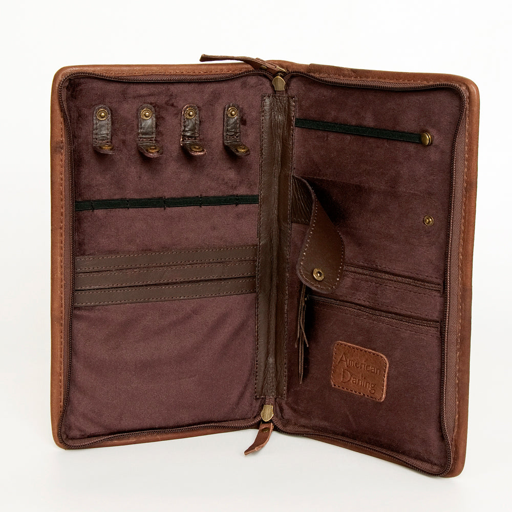 American Darling Jewelry Case Hand Tooled Hair On Genuine Leather women bag western handbag purse