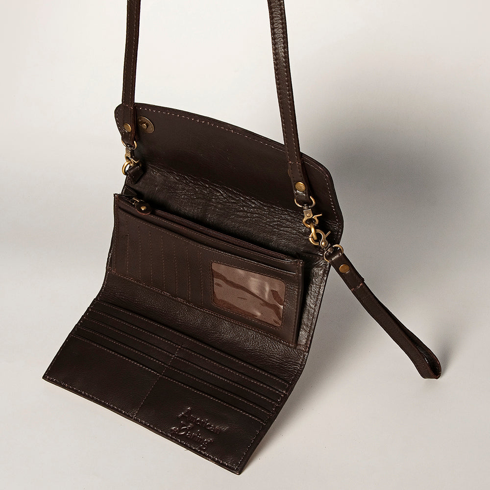 American Darling Wallet Hand Tooled Genuine Leather women bag western handbag purse