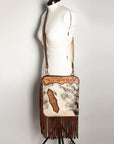 American Darling Chaps Bag Hand Tooled Hair On Genuine Leather women bag western handbag purse