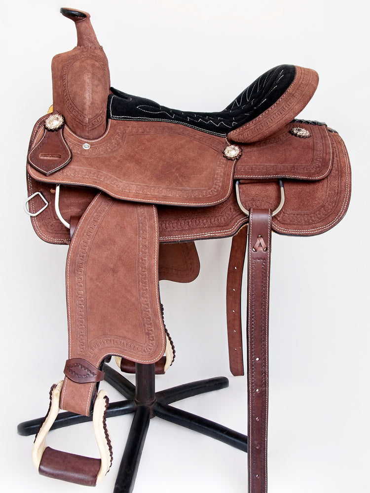 Comfytack Western Horse Saddle Genuine Leather Trail Roping Ranch Tack Set