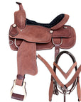 Comfytack Western Horse Saddle Genuine Leather Trail Roping Ranch Tack Set
