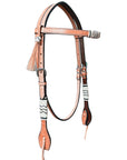 Bar H Equine American Leather Horse Saddle Tack One Ear Headstall | Breast Collar | Browband Headstall | Wither Strap | Tack Set BER252