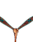 Bar H Equine American Leather Horse Saddle Tack One Ear Headstall | Breast Collar | Browband Headstall | Wither Strap | Tack Set BER258