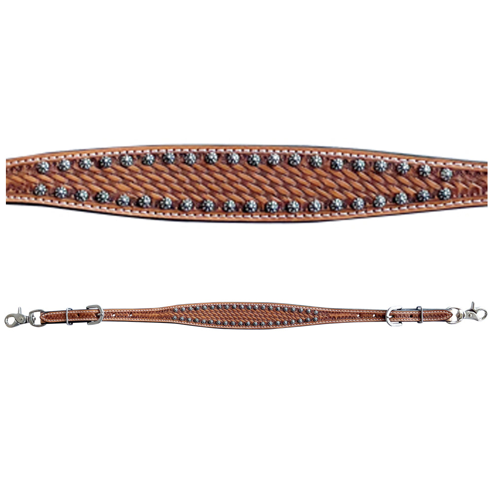Bar H Equine American Leather Horse Saddle Tack One Ear Headstall | Breast Collar | Browband Headstall | Wither Strap | Tack Set BER260