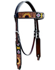 Bar H Equine American Leather Horse Saddle Tack One Ear Headstall | Breast Collar | Browband Headstall | Wither Strap | Tack Set BER261