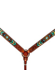 Bar H Equine American Leather Horse Saddle Tack One Ear Headstall | Breast Collar | Browband Headstall | Wither Strap | Tack Set BER262