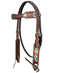 Bar H Equine American Leather Horse Saddle Tack One Ear Headstall | Breast Collar | Browband Headstall | Wither Strap | Tack Set BER263