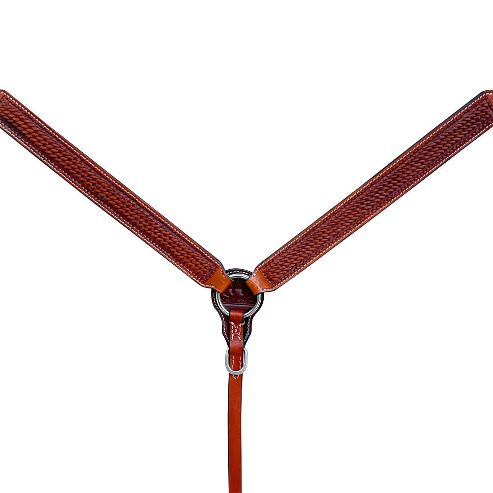 Bar H Equine Genuine Western American Leather Horse Premium Headstall &amp; Breast Collar Set