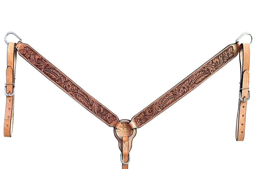 Bar H Equine American Leather Horse Saddle Tack One Ear Headstall | Breast Collar | Browband Headstall | Wither Strap | Tack Set BER265