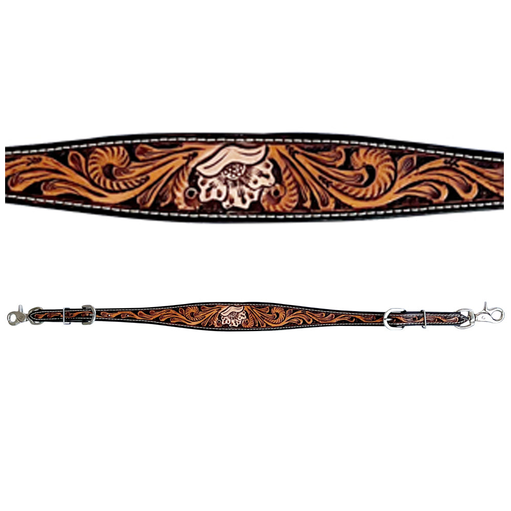 Bar H Equine Genuine Western American Leather Horse Premium Headstall &amp; Breast Collar Set