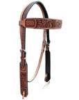 Bar H Equine American Leather Horse Saddle Tack One Ear Headstall | Breast Collar | Browband Headstall | Wither Strap | Tack Set BER269
