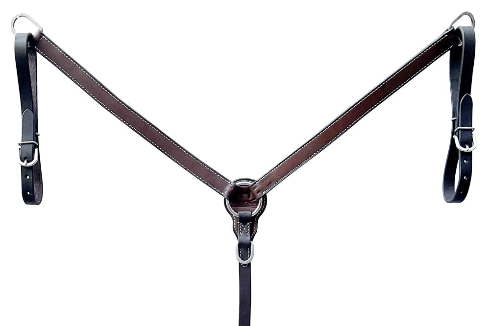 Bar H Equine Genuine Western American Leather Horse Premium Headstall &amp; Breast Collar Set