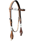 Bar H Equine American Leather Horse Saddle Tack One Ear Headstall | Breast Collar Browband Wither Strap Set BER279