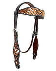 Bar H Equine American Leather Horse Saddle Tack One Ear Headstall | Breast Collar | Browband Headstall | Wither Strap | Tack Set BER280
