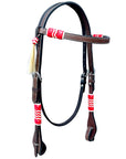 Bar H Equine American Leather Horse Saddle Tack One Ear Headstall | Breast Collar | Browband Headstall | Wither Strap | Tack Set BER282