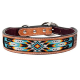 Hilason Western Floral Hand Painted Tooled Heavy Duty Genuine Leather Dog Collar