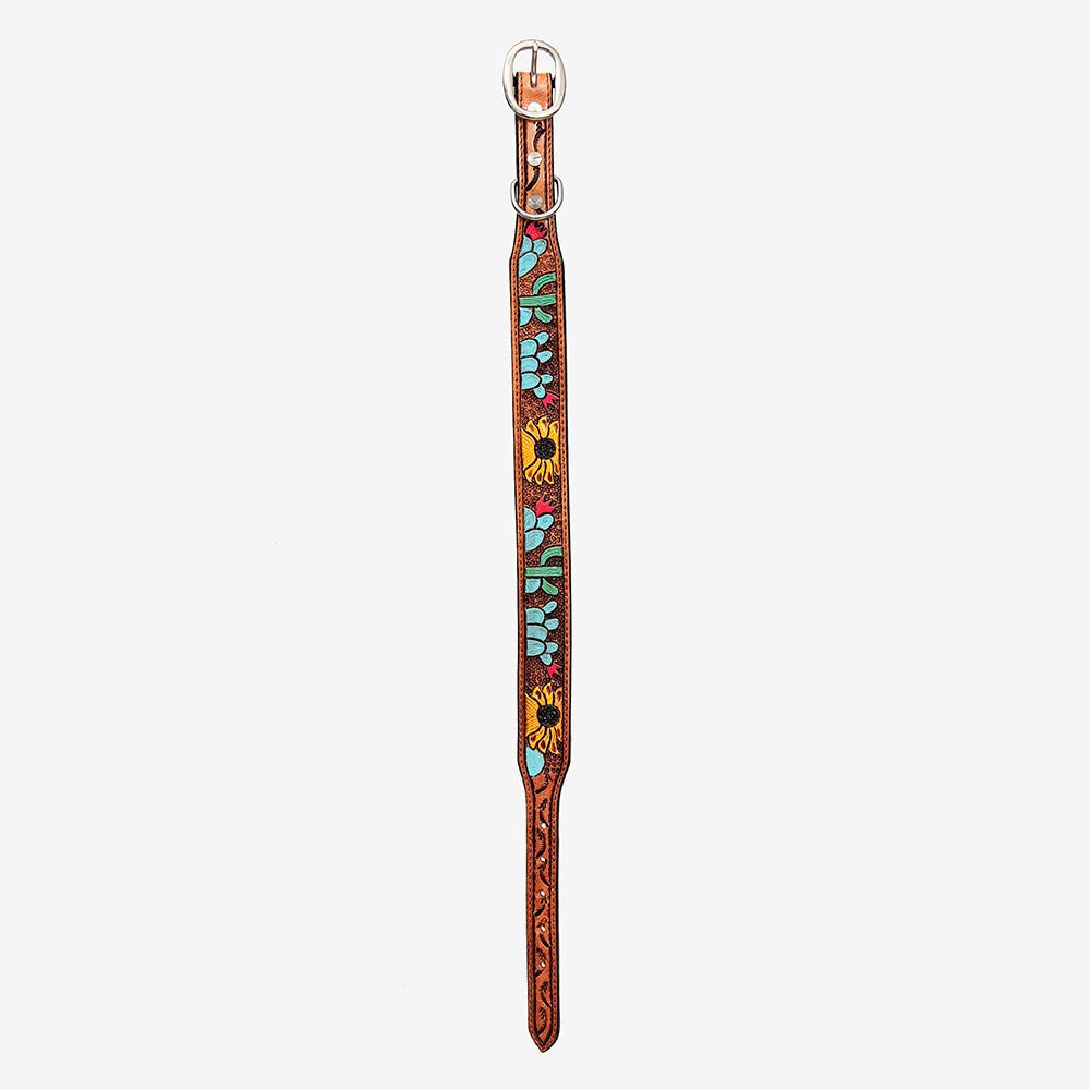 HILASON Western Genuine Leather Heavy Duty Hand Painted Dog Collar