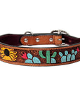 HILASON Western Genuine Leather Heavy Duty Hand Painted Dog Collar