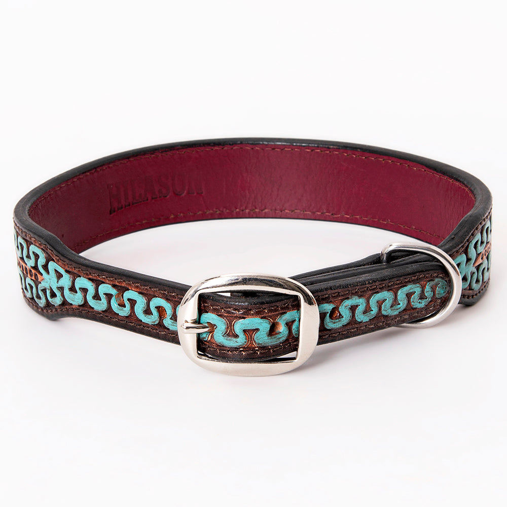 HILASON Western Genuine Leather Heavy Duty Hand Painted Dog Collar