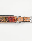 HILASON Western Genuine Leather Heavy Duty Dog Collar Floral Tooled