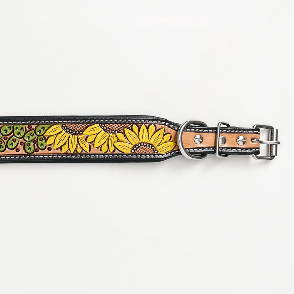 HILASON Western Genuine Leather Heavy Duty Hand Painted Dog Collar