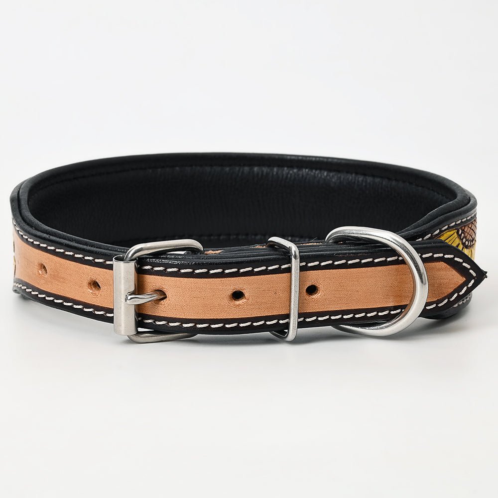 HILASON Western Genuine Leather Heavy Duty Hand Painted Dog Collar
