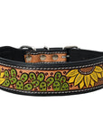 HILASON Western Genuine Leather Heavy Duty Hand Painted Dog Collar