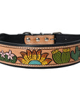 HILASON Western Genuine Leather Heavy Duty Hand Painted Dog Collar