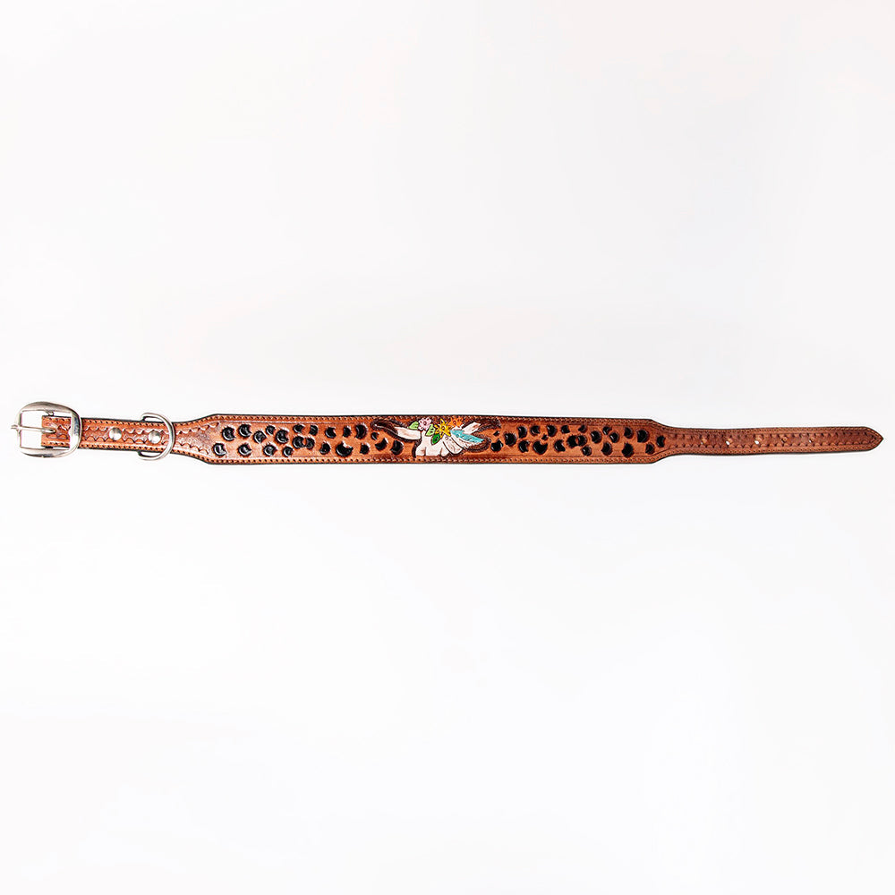 HIlason Genuine Leather Dog Collar Hand Tooled
