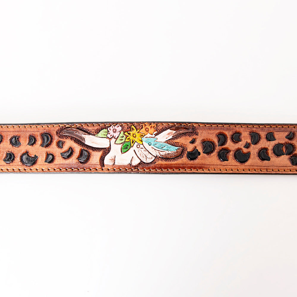 HIlason Genuine Leather Dog Collar Hand Tooled