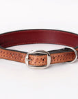 HIlason Genuine Leather Dog Collar Hand Tooled