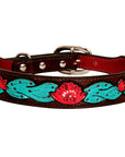 HILASON Western Genuine Leather Heavy Duty Hand Painted Dog Collar