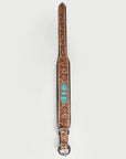 HIlason Genuine Leather Dog Collar Hand Tooled