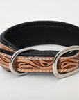 HIlason Genuine Leather Dog Collar Hand Tooled