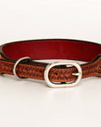 HIlason Genuine Leather Dog Collar Hand Tooled