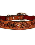 HIlason Genuine Leather Dog Collar Hand Tooled
